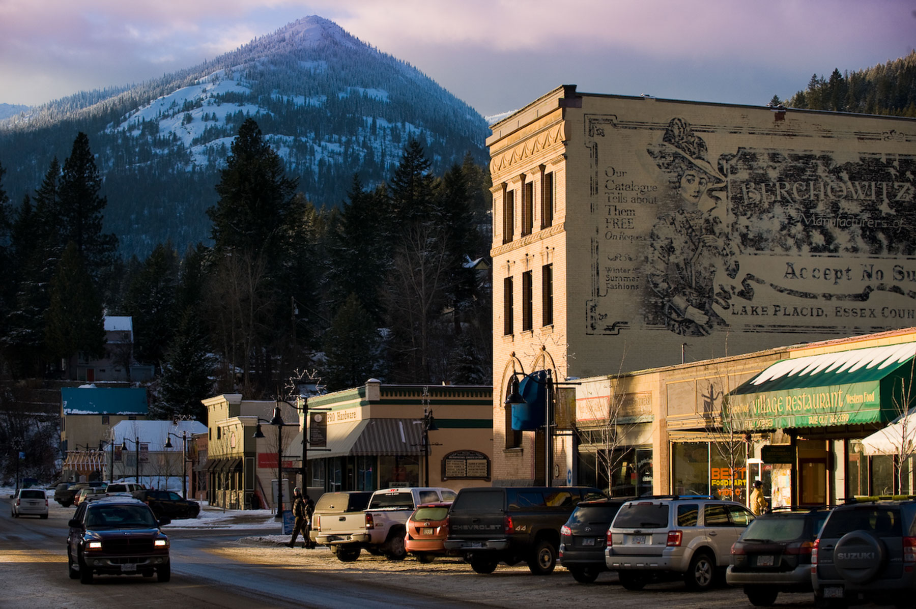 Photo of Downtown Rossland and its businesses – Real Estate Agents in Rossland, BC with Kootenay Homes